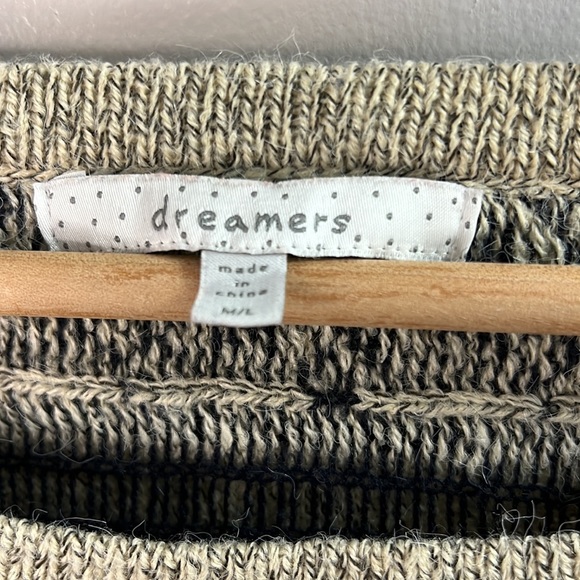 DREAMERS Oversized Knit Tribal Poncho M L - Picture 2 of 9